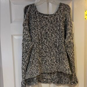 Vintage Havana Black and White Cold Shoulder Sweater